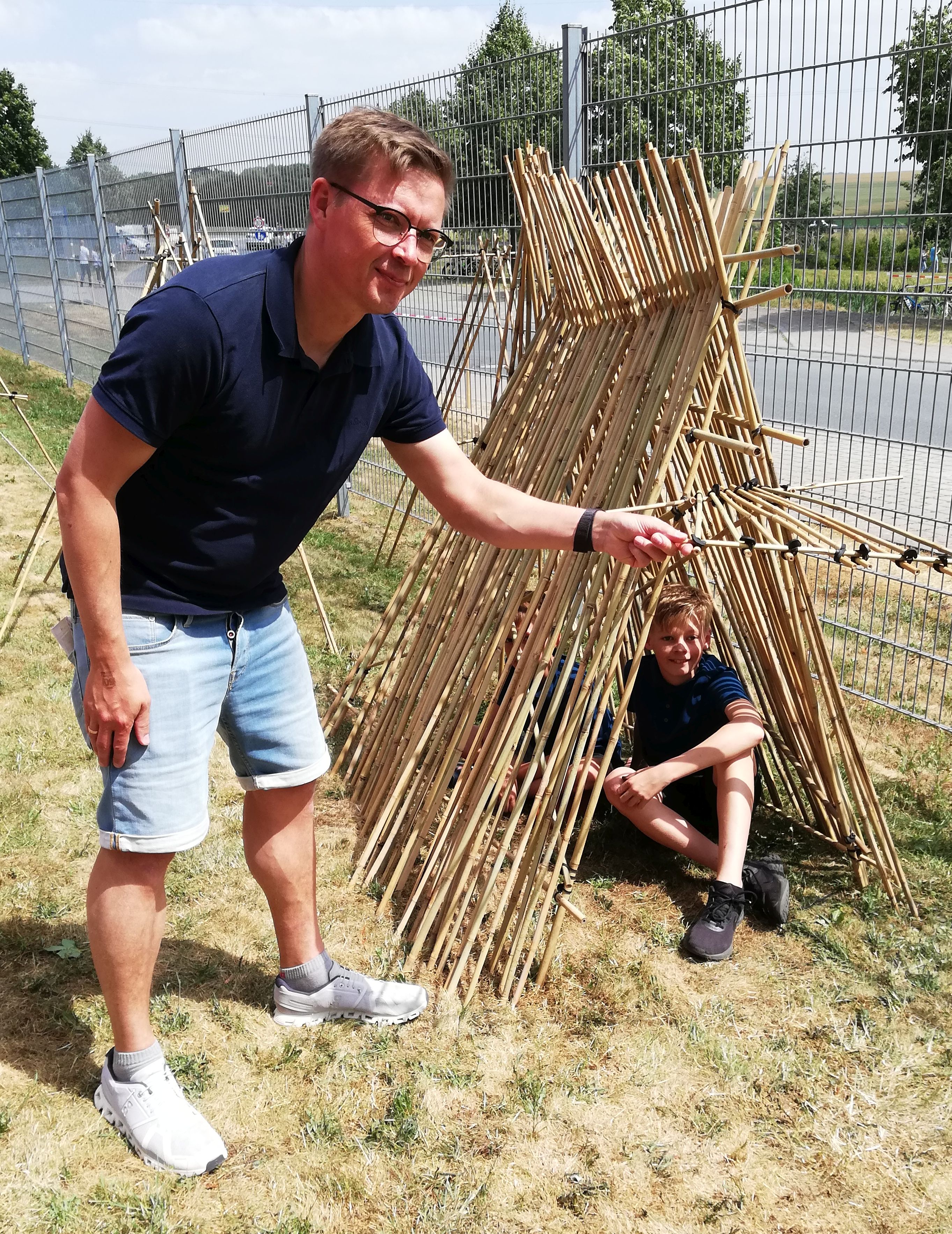 Tipi aus Bambus in Hollenbach
